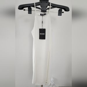Missguided white tank with slits size us 2